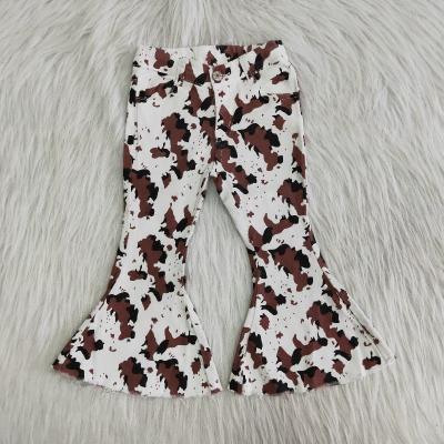 China Breathable RTS no moq cow print bell print jeans pants yawoo garment factory children winter clothing baby clothes for sale