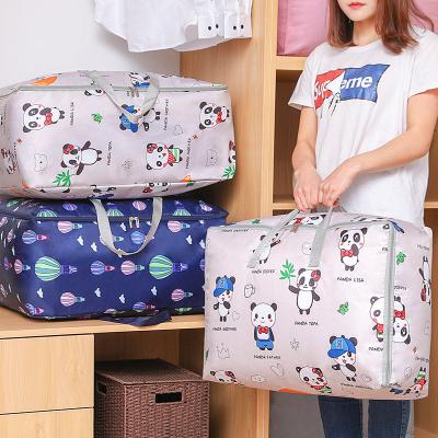 China Viable Wholesale Custom Large Capacity Oxford Foldable Clothes Stitch Storage Bag Waterproof Dust Clothing Bag Carry Storage Box for sale