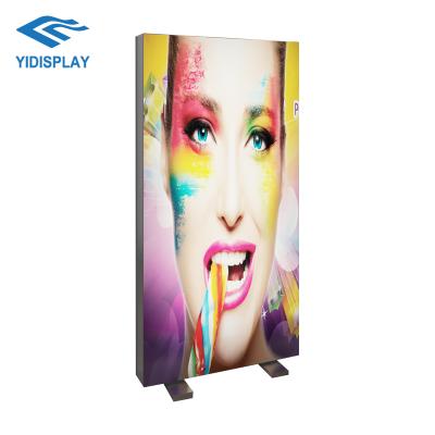 China Indoor Exhibition Trade Show LED Advertising Custom Printed Standing Display SEG Edgeless Slim Single Sided Floor Light Box Display OEM Fair Advertising LED Light Box for sale