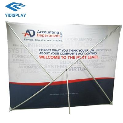 China Portable Unique New Product Banner Exhibition Design Vertical X-structure Backwall Hanging Display Stand for sale