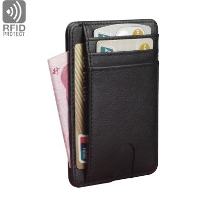 China RFID Protect Front Pocket RFID Blocking Minimalist Leather Men's Slim Wallet for sale