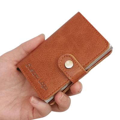 China Factory Direct Custom Men's Real Minimalist PU Leather Slim Rfid Blocking Wallet With Money Clip Card Holder for sale