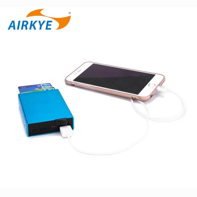 China ENGLAND STYLE Aluminum POP UP Card Holder With Mobile Power Bank Power Bank Credit Card Package Burglar Proof Bag for sale