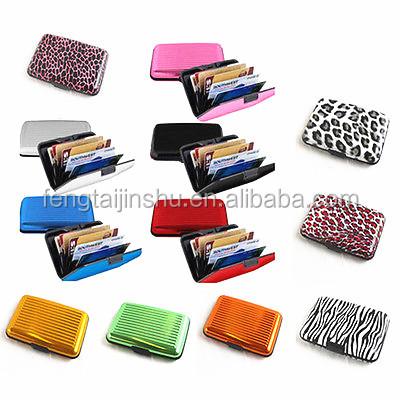 China Protect Your Information USA Seller Business ID Credit Cards Case Wallet Holder Metal Money Clip Aluminum Card Holder for sale