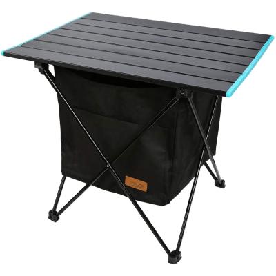 China Minimalist Aluminum Lightweight Folding Portable Picnic Roll Up Table For Beach BBQ Home Outdoor Garden for sale