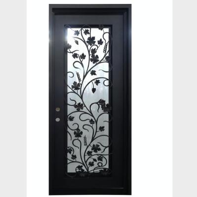 China Swing Grape Design Interior Wine Cellar Wrought Iron Door for sale