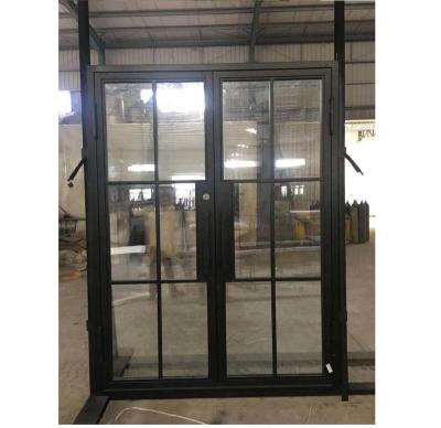 China SZ-201 Slim Swing Profile Wrought Iron French Door for sale