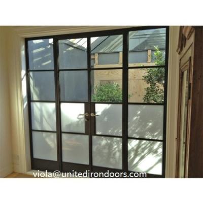 China SZ-259 Swing Top Quality Slim Profile Wrought Iron French Door for sale