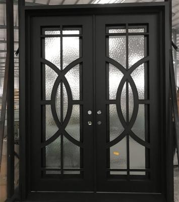 China Swing Customized High Quality Wrought Iron Double Entry Door for sale