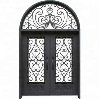 China High Quality Rustic Elegant Design Wrought Iron Door for sale