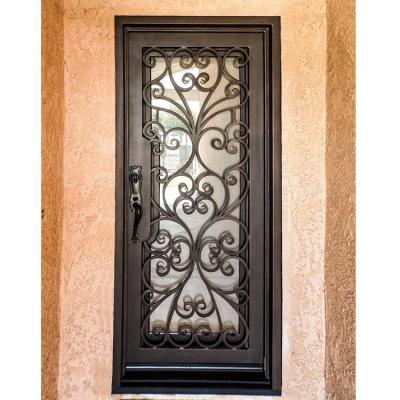 China Sound Insulation Classic Style Iron Entry Door With Customized Handle for sale