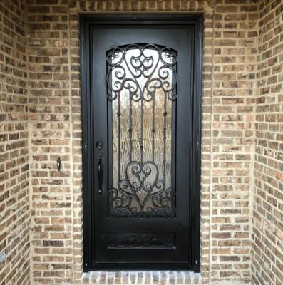 China Hot Selling Wrought Iron Entry Single Swing Door for sale