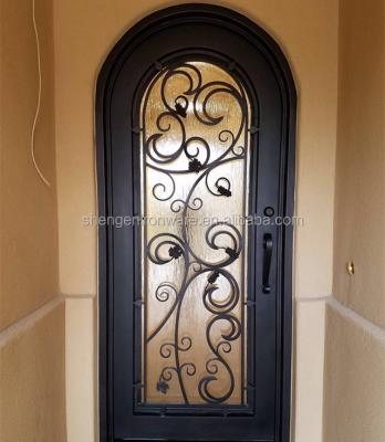 China Swing Elegant Premium Design Single Wrought Iron Door for sale