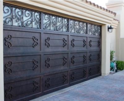 China Square Best Quality Sliding Top Wrought Iron Garage Doors for sale