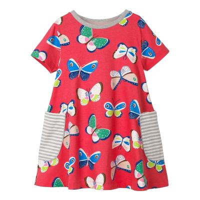 China European and American Short Skirt Children's New Breathable Printed Dress Sleeve Princess Skirt for sale