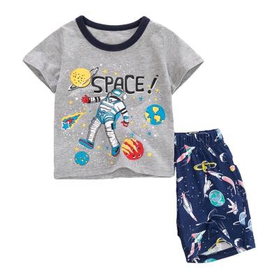 China Boys Summer Casual Shorts Sets Crewneck Cotton Casual Shorts Sleeve Shirt Shorts Playwear Clothes Sets Shirts Set for sale