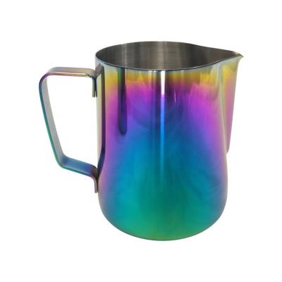 China Durable Durable Stainless Steel Frother Frothing Jug Colorful Coffee Milk Jug For Bartender for sale