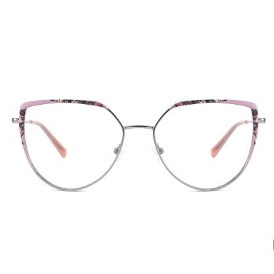 China Optical Frames Fashion Ladies Cat Eye Metal Optical Glasses Spectacles Frames Spectacle Frames for sale