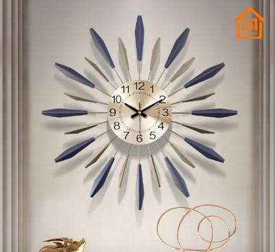 China Modern simple 3D wall clock of bedroom radio wall clock and decorative luxury cast iron wall clock for sale