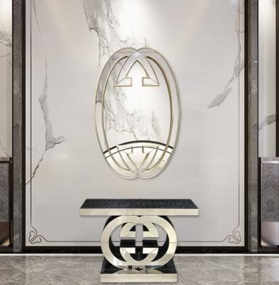 China Minimalist Bathroom Dressing Mirror Hotel Villa Porch Decoration Mirror for sale