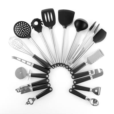 China Sustainable Kitchen Kit 16 Sets Kitchen Instruments Cooking Silicone Cooking Kit Spatula Bottle Opener for sale