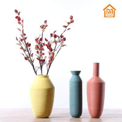 China (1300 degree) modern and simple ceramic vases fired at high temperatures in Morandi providing a Nordic designer decoration home decoration soft vase for sale