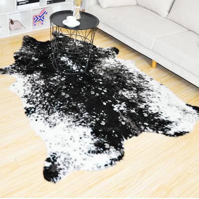 China Washable Washable Faux Fur Cowhide Animal Blankets And Covering Artificial Blankets Customized Faux Fur Blanket Cow Print Blankets For Home Decor for sale