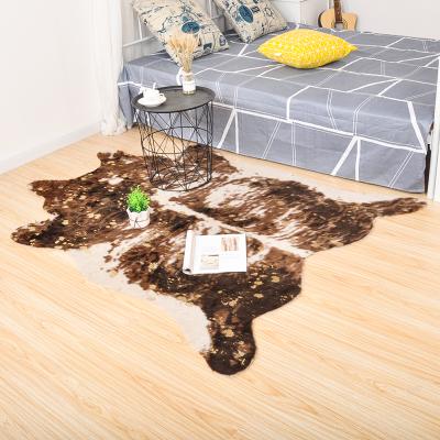 China Home Decor Washable Faux Fur Cowhide Blankets And Blankets Scare Printing Faux Fur Blanket For Living Room Artificial Cowhide Covering Blankets for sale