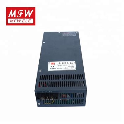 China LED lighting or others AC 110v to DC 36v 30amp 1200W S-1200-36 power supply for sale