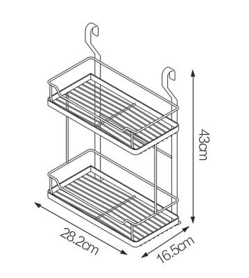 China Unidades fixadas na parede do shelving de parede da cozinha da prateleira da cremalheira do armazenamento 28,2 * 16,5 * 43CM à venda