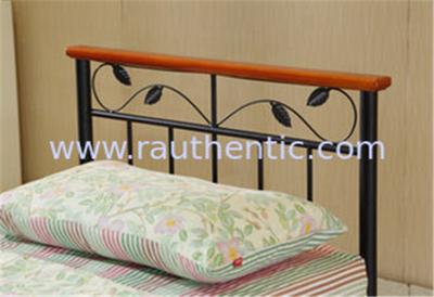 China Artistic Stable steel frame bed with eco-friendly wood slat, single size for sale