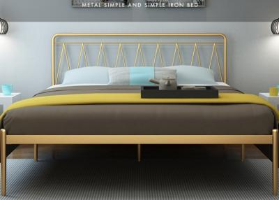 China Simple modern iron bed 1.5 m 1.8 m double bed 1.2 m single bed iron bed metal steel tube bed for sale