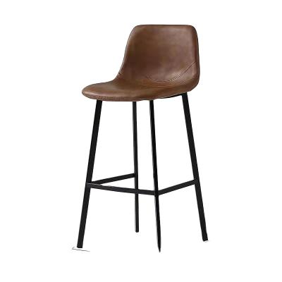 China Wholesale Modern Antique Bar Chair Mid Century Home Cafe Kitchen Bar Stool Pu/leather With Metal Frame for sale