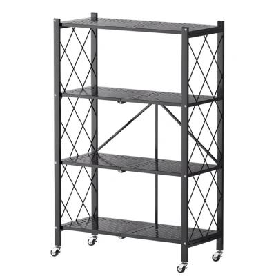 China Sustainable Shelf Ready Packaging Storage Four Layers Folding Shelf for sale