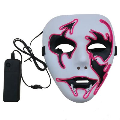 China PVC EL 2021 Led Neon Occasion Party Mask Vampire Halloween Scary Mask for sale