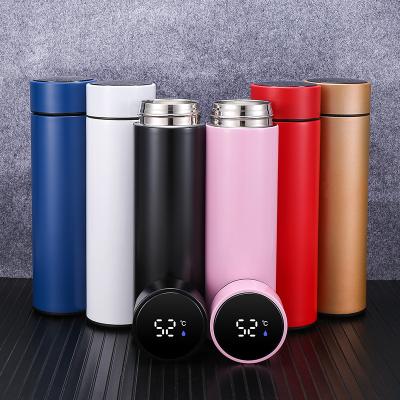 China Double Walled Straight Temperature Display Business Body Thermos 500ml Stainless Steel Smart Thermos Mug Viable Wholesale Customized for sale