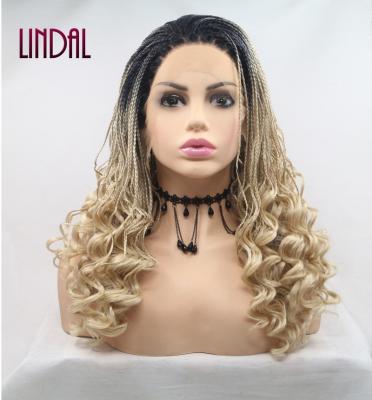 China LINDAL braided braided synthetic lace wig 14