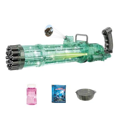 China 2021 Upgraded Version 25 Holes Hot Selling PP Amazon Transparent With Light Gatling Bubble Gun for sale