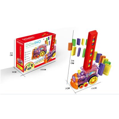 China ABS New Product Plastic Kids Gifts Toys With Music And Lights Domino Plastic Train Blocks Set Toys for sale