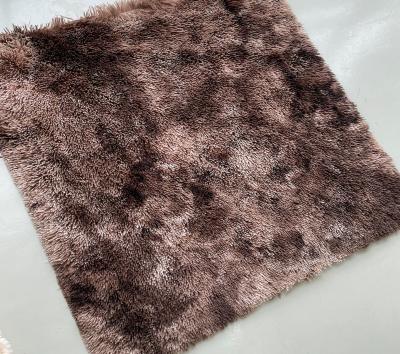 China Brown 35mm Flame Retardant Mixed Tie Dye PV Plush Fabric for sale