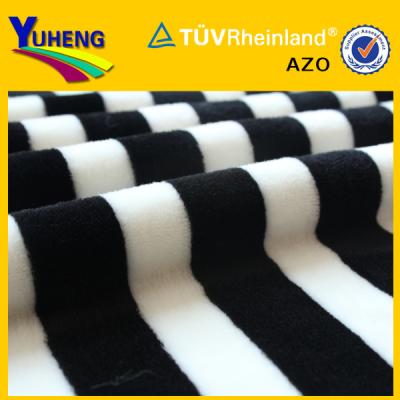 China China Anti-Static Shaggy Striped Fleece Fabric Printed Black and White Bulk for sale