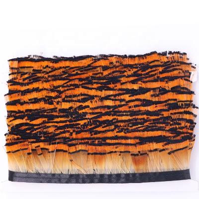 China Garment Accessories and Trims 2 Inch (5 cm) Nature Color Pheasant Small Size Orange Head Feather Trims Fringes Crafts Costumes Sewing Decoration for sale