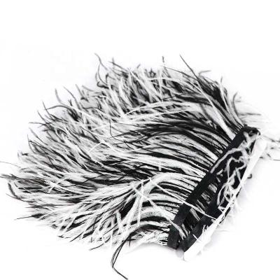 China Garment Accessories and Trims Wholesale Ostrich Feather 15cm Fringe Trim Blend Real Feather High Quality Soft and Fluffy Color for Party Dress for sale