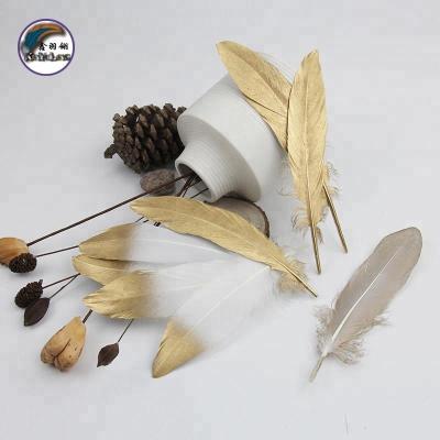 China Wholesale High Quality Decoration Gold Silver Goose Feather 15-22CM For Decorations, Hat Accessories, Jewelry, Feather Pen for sale