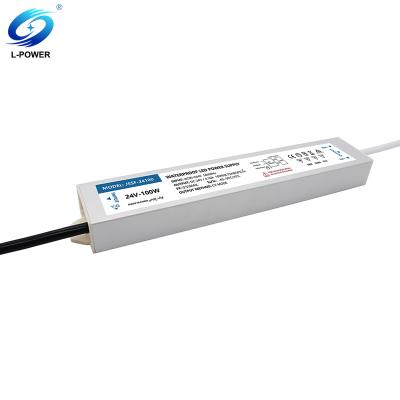 China Aluminium Led Power Supply 4.16A IP67 Waterproof LED Driver 100W 24V For LED Strip Light for sale