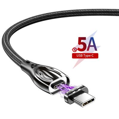 China MP3/MP4 Player 1M Fast Charging Magnetic 5A Nylon Braided Type-C Data Cable Mobile Phone USB Cable for sale