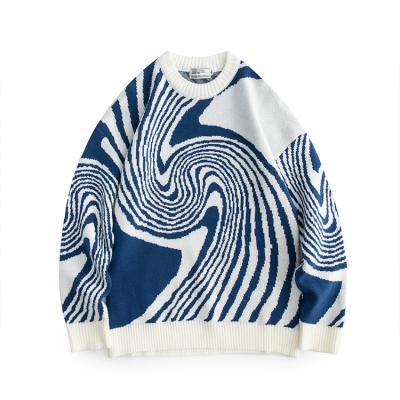 China Japan Korea Anti-wrinkle Women's Popular Blue Knitted Winter Sweaters Custom Made Fashionable Sweaters Unisex for sale