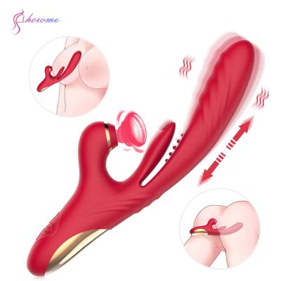 China Massager Vibrator For Women Showme New Stimulate G Spot Clitoral Fin Sucking Big Rabbit Telescopic Thrusting Vibrator for sale