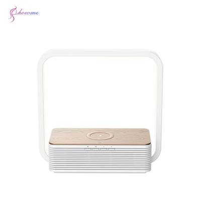 China Showme LED Lamp 10W Calendar Temperature Alarm Clock Modern Wireless Filling Eye Protection Reading Lamp for sale