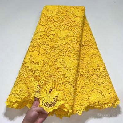 China Other 2021 high quality cord lace fabric for wholesale african wedding nigerian guipure lace fabrics for garment for sale